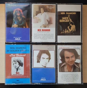 Lot 6 Neil Diamond ๐ Cassette Tapes - Jazz Singer/Hot August Night/Love Songs + - Foto 1 di 9