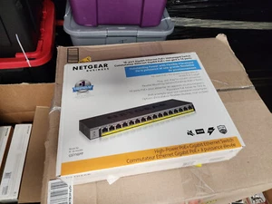 Netgear GS116PP PoE+ 16 Port Unmanaged Gigabit Switch - 183 Watt Power Budget - Picture 1 of 2