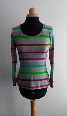  Camiseta Arco Iris Gris Hecha a Mano Neón Única en su Tipo Talla S Dobladillo Crudo  Foto 1 de 4