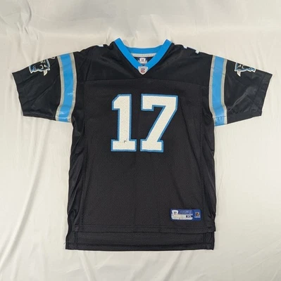 Camiseta Jake Delhomme Carolina Panthers #17 Negra Juvenil XL 18-20 Reebok De Colección Años 00 Foto 1 de 4