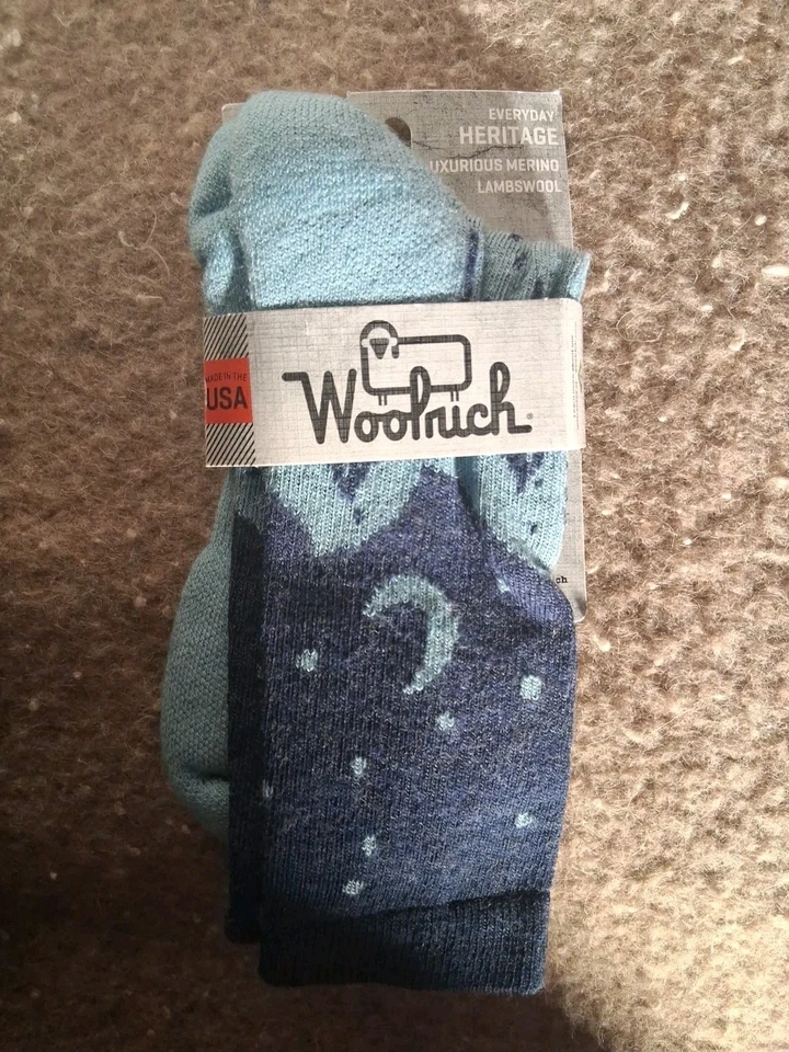Calcetines Woolrich Medianos M Med Azul Lana Merino Lana Merino Mujer Fox Moon Stars Foto 1 de 1