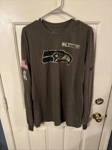 medium seattle seahawks salute to service Long Sleeve T Shirt NWT  - Picture 1 of 13