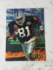 TIM BROWN - 1995 FLEER FOOTBALL ILLUSTRATION BY WAYNE ANTHONY STILL INSERT CARD - Picture 1 of 2
