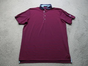 Greyson Polo Shirt Mens Large Purple Navy Stripe Golf Performance Top Casual - Picture 1 of 10