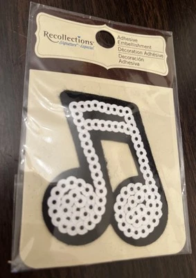 Pegatina de notas musicales recuerdos con lentejuelas álbum de recortes artesanía para hacer tarjetas nueva en paquete Foto 1 de 2