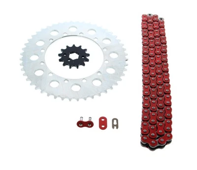 Kawasaki 1995-06 KDX200 / 1997-05 KDX220 Red Chain & Sprocket Silver 13/48 110L - Image 1 of 4
