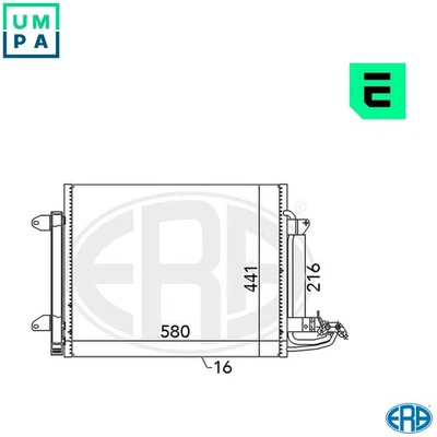 CONDENSER AIR CONDITIONING 667054 FOR VW CADDY/III/Box/Body/MPV TOURAN 2.0L 4cyl - Image 1 of 4
