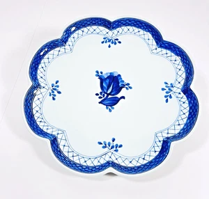 Royal Copenhagen 11" White Plate w/ Blue Design #943 from Tranquebar,Denmark VTG - Picture 1 of 13