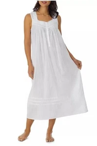 New $78 Eileen West WHITE Woven Cotton/Polyester Blend Long BALLET Nightgown XS - Picture 1 of 5