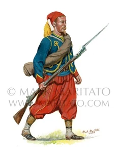 Mark Maritato Original Painting Art 13th Louisiana Inf Avegno Zouaves Signed - Picture 1 of 2