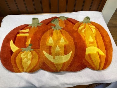 Alfombra de puerta de calabaza de Halloween alfombra de entrada antideslizante felpudos de baño decoración del hogar Foto 1 de 4