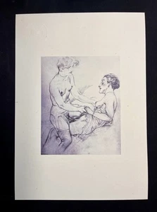 Erotischer Kunstdruck einer Bleistiftskizze von 1927 „Lesbian Love“ LGBT unsigni - Bild 1 von 3