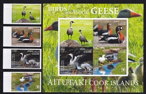 Aitutaki 2020 Mi. 1113-16, Bl. 123 ** MNH Gänse Geese Vögel Birds IMPERFORATED - Picture 1 of 1