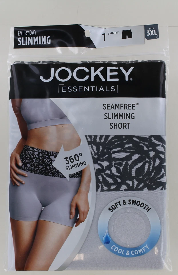Jockey Essentials Women’s Short Size 3XL Gray Slimming Seamless Cooling