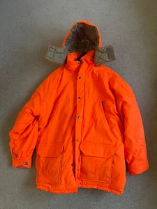 Jagdmantel Jacke Gamehid Vintage Herren orange Puffer abnehmbare Kapuze XXL - Bild 1 von 18