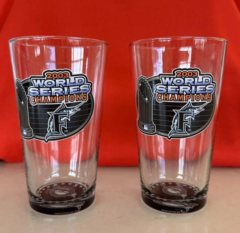 2003 World Series Champions Beer Glasses - Florida Marlins World Series 100 Yrs Cover