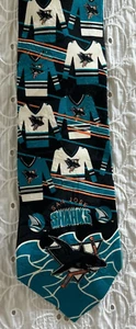 San Jose SHARKS~ NHL licensed limited edition necktie, 100% silk, jersey pattern - Picture 1 of 7