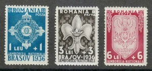 Romania 1936 MNH Mi 516-518 Sc B63-B65 Boy Scout Jamboree at Brasov ** - Picture 1 of 2