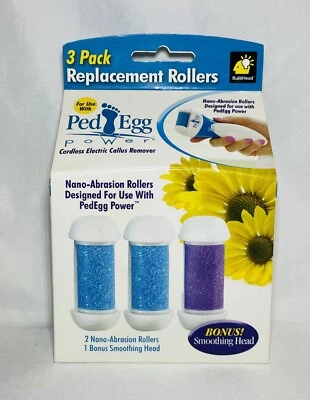 NIP 3-Pack 🦶🏻Ped Egg Power Refill Replacement Rollers for Callus Removal - Image 1 of 4