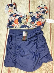 Bikini 2-teiliges Badeanzug gemischtes Set MyCoco einfarbig marineblau Unterteil 18 Meet.Curve 2X Oberteil - Bild 1 von 13