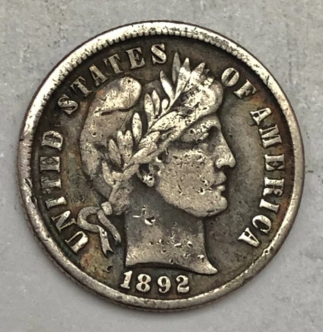 1892 Barber Dime Cover