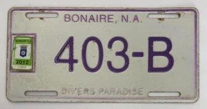 Placa de licencia Bonaire 2012 Divers Paradise # 403-B - Imagen 1 de 1
