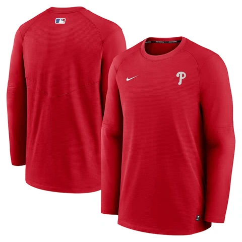 NEW Philadelphia Phillies Nike Authentic Collection Logo Performance Crewneck Cover