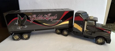 Винтажный 25-дюймовый ЗОЛОТОЙ металлический грузовик-полутрактор NYLINT Golden Eagle Express - Изображение 1 из 4
