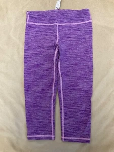 Ivivva Leggings Girls By Lululemon 12 Crops Purple Soft - Picture 1 of 5