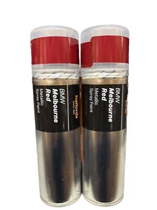 BMW MELBOURNE RED METALLIC SPRAY PAINT 300ML HALFORDS CANS X2 - Picture 1 of 3