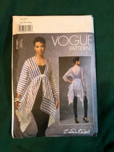 Vogue 1551 Zandra Rhodes Designer Pattern Easy MIsses Cover Up Shirt xl tall - Picture 1 of 6