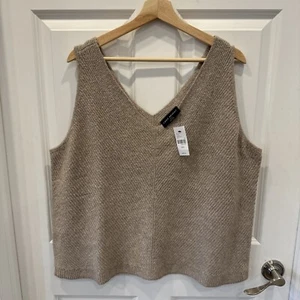 LANE BRYANT Knit Tank Black Sleeveless SWEATER Top Sz 22/24 New With Tags - Picture 1 of 8