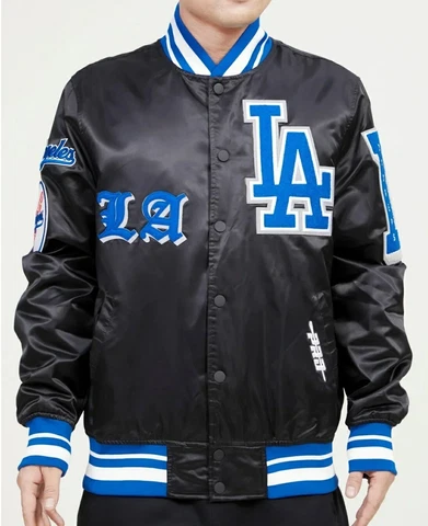 Pro Standard MLB Los Angeles Dodgers Old English Stains Black Men's Jacket New Cover