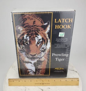 Vintage MCG Textil Riegel Haken herumstreifender Tiger 22" x 44" 37768 Teppich Wandbehang - Bild 1 von 11