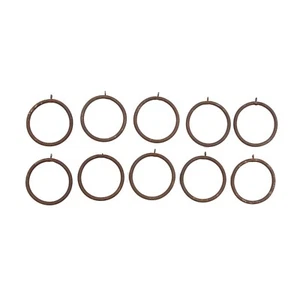 Set of 10 Bronze Finish Wrought Iron Curtain Rings - Picture 1 of 5