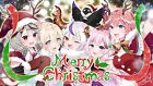Anime Girls Christmas Holiday Santa Hats Pink Hair  Gaming Mat Desk 43044