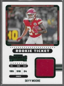 2022 Panini Contenders Rookie Ticket Swatches Skyy Moore Kansas City Chiefs - Picture 1 of 2