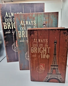 Large Set Of 3 Hollow Fake Book Safe Secret Storage Boxes Vintage Style Books - Picture 1 of 10