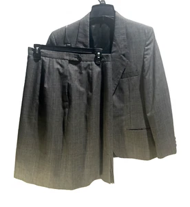 Ragalia Women Pinstripe Button A-Line Skirt Dress 2 Pcs Suit Sz 12 Made in USA - Picture 1 of 13