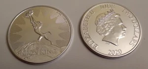 MONEDA 2 DÓLARES NIUE 2020 PLATA REY LEÓN, 1 ONZA PLATA PURA BU, ESCASA - Imagen 1 de 1