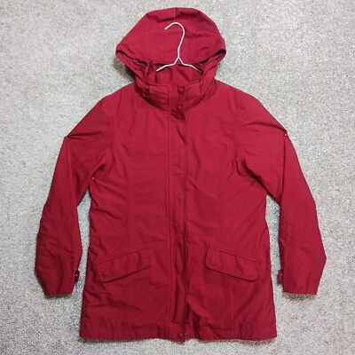LL Bean Jacket Womens M Red Nylon Detachable Lining Full Zip Snap Winter Warmer - Image 1 of 4