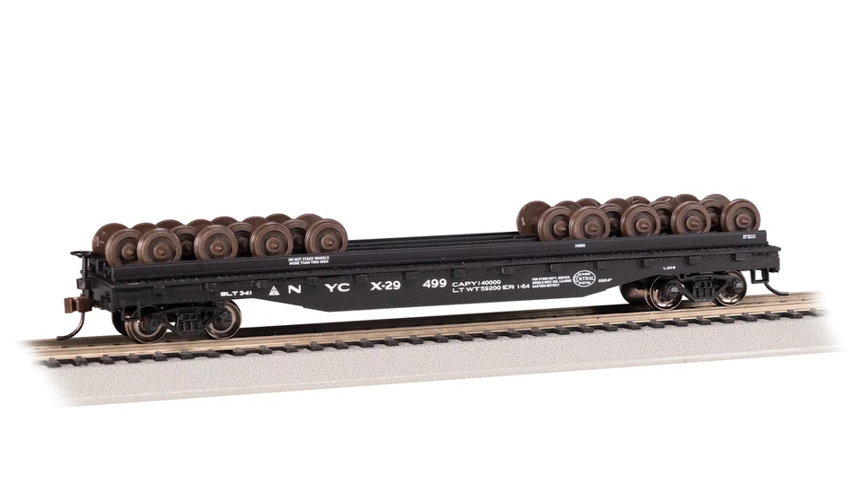 Bachmann 18936 HO Scale New York Central 52' Wheel Flatcar #X-29499 - Image 1 of 1