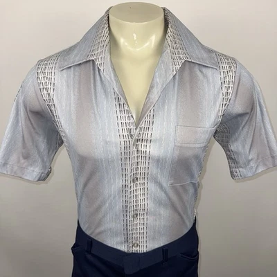 Joel Shirt Polyester Atomic Rockabilly Disco MCM Mod Vintage 60s 70s Mens Large - Image 1 of 4