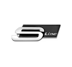 S Line Rear Boot Trunk Side Badge Emblem Sticker For Audi - Black Silver Chrome - Picture 1 of 3