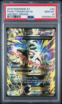 Pokemon M Tyranitar EX XY Ancient Origins Full Art #92 PSA 10 - Image 1 of 3