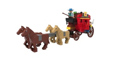 PLAYTIVE(DELTA-SPORT HANDELSKONTOR GMBH) PLAYTIVE Postkutsche Klemmbausteine Bausteine Spielzeug Lucky Luke 239-Teilig