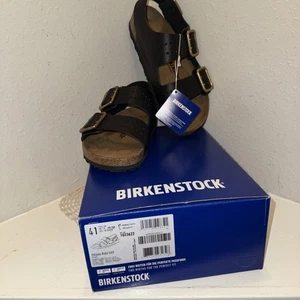 Sandali Birkenstock Milano Bold GAP adulto 41 pelle nera nuovi scatola donna 10 US - Foto 1 di 24