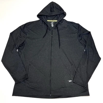 Chaqueta Pro Player Para Hombre Cremallera Completa Con Capucha Clara Talla 3X Gris Oscuro Bolsillos Laterales Foto 1 de 4