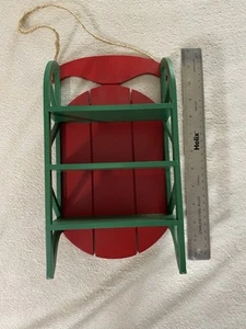 Vintage Hallmark Holiday Sleigh Display Christmas Shelf 12” x 6” x 2.5” Wooden - Picture 1 of 4
