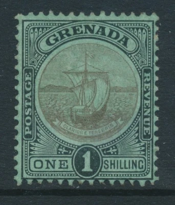 Grenada 1911 SG 86 1/- Black/Green WMK Multi Crown CA MH Badge of Colony - Image 1 of 2